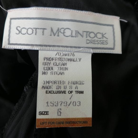 Vintage 80s Ball Gown Scott McClintock Brocade Velvet Basque V Waist Puff Sleeve - Picture 11 of 12